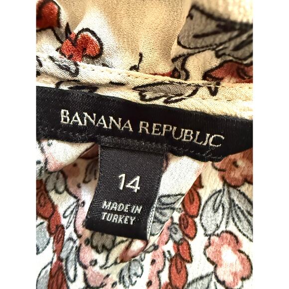 Banana Republic Paisley Print Tie Neck Dress Long Sleeve Boho Chic Midi Flowy 14 - Picture 3 of 10